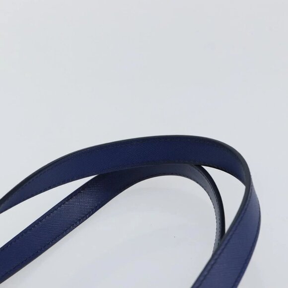 PRADA Tote Bag Nylon Leather Blue Silver Auth 147405 - Picture 8 of 16